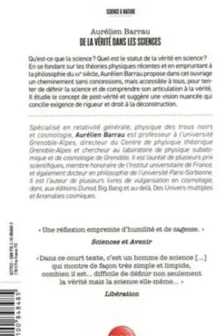 De la vérité dans les sciences. Edition revue et augmentée, Aurélien Barrau