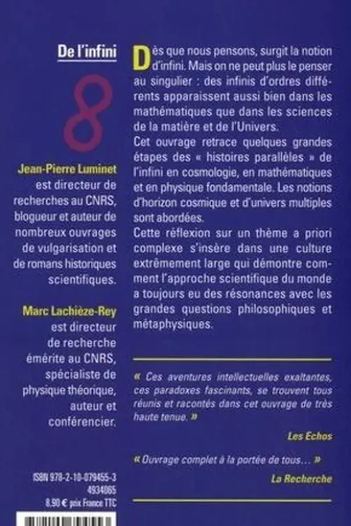 De l'infini. Horizons cosmiques, multivers et vide quantique, Jean-Pierre Luminet