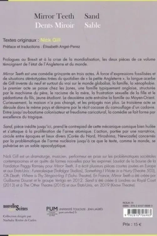 Dents miroir ; Sable. Edition bilingue français-anglais, Nick Gill