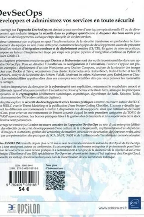 DevSecOps. Développez et administrez vos services en toute sécurité, Jordan Assouline