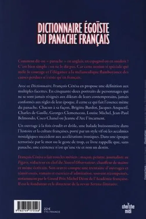 Dictionnaire égoïste du panache français, François Cérésa