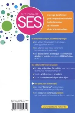 Dictionnaire SES. L'essentiel de l'économie et des sciences sociales. Lycée et Post-Bac, Edition 2024, Jean-Yves Capul