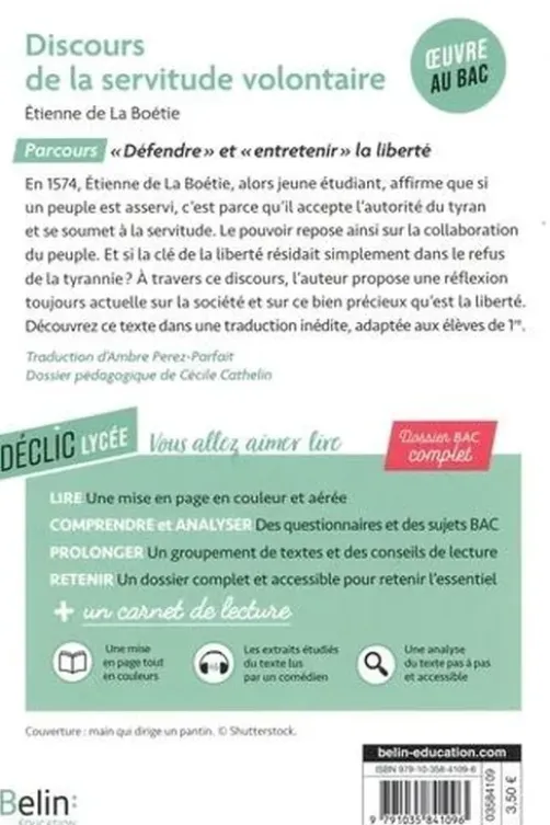 Discours de la servitude volontaire, Etienne de La Boétie