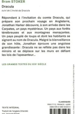 Dracula. Suivi de L'invité de Dracula, Bram Stoker