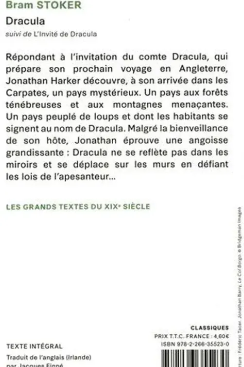 Dracula. Suivi de L'invité de Dracula, Bram Stoker