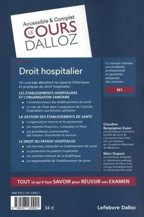 Droit hospitalier. 12e édition, Claudine Bergoignan-Esper