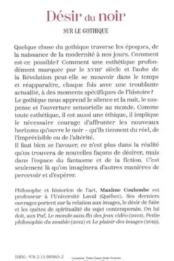 Désir du noir. Sur le gothique, Maxime Coulombe