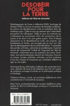Désobéir pour la Terre. Une défense de l'état de nécessité, Dominique Bourg