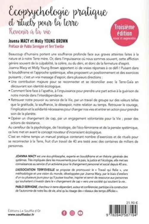 Ecopsychologie pratique et rituels pour la Terre. Revenir à la vie, 3e édition revue et augmentée, Joanna Macy
