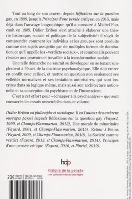 Ecrits sur la psychanalyse, Didier Eribon