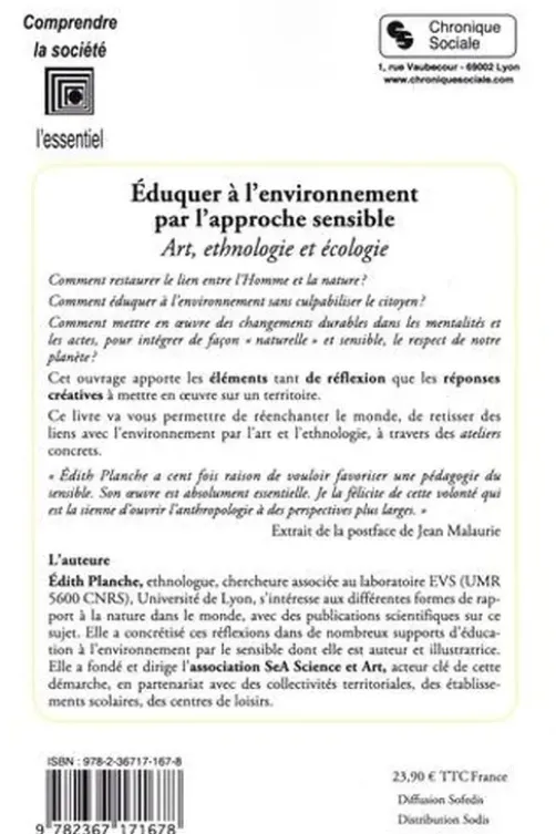 Eduquer à l'environnement par l'approche sensible. Art, ethnologie et écologie, Edith Planche