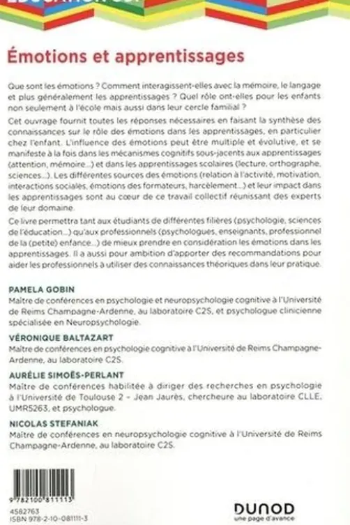 Emotions et apprentissages, Pamela Gobin