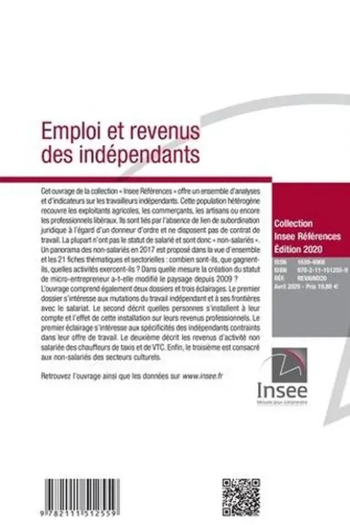 Emploi et revenus des indépendants. Edition 2020, INSEE