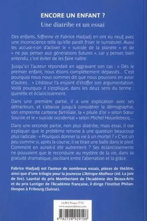 Encore un enfant ? Une diatribe et un essai, Fabrice Hadjadj