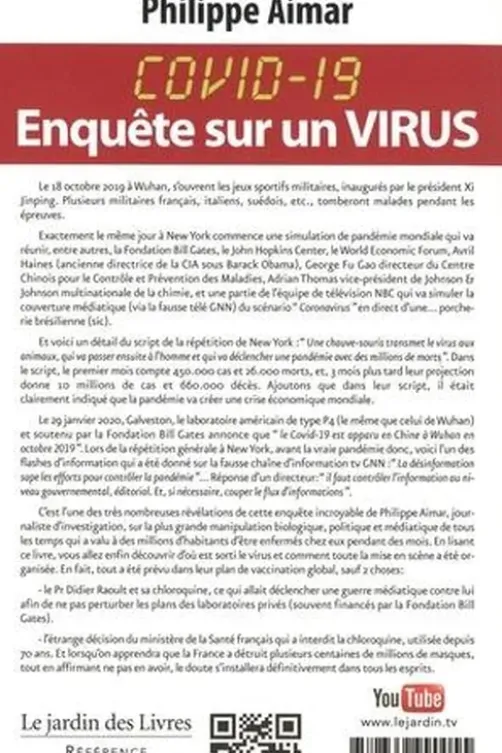 Enquête sur un virus. Manipulations, Vols, Meurtres, Influences et Guerres Médiatiques, Philippe Aimar