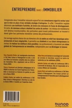 Entreprendre dans l'immobilier. Spécificités et opportunités d'un secteur en mutation, Fana Rasolofo-Distler