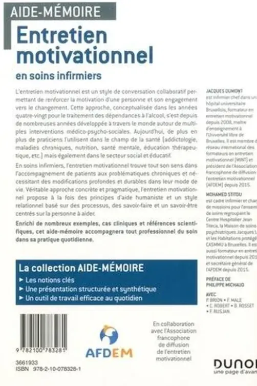 Entretien motivationnel en soins infirmiers, Jacques Dumont