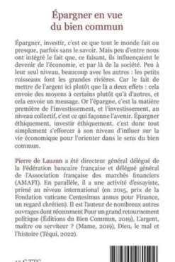 Epargner en vue du bien commun. L'investissement éthique, Pierre de Lauzun