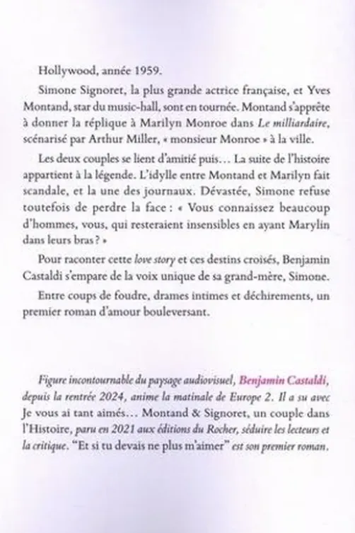 "Et si tu devais ne plus m'aimer", Benjamin Castaldi