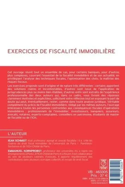 Exercices de fiscalité immobilière. 5e édition, Jean Schmidt