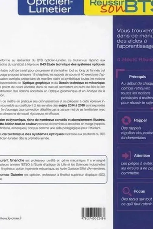 Exercices d'étude technique des systèmes optiques. Le tout-en-un, Laurent Grienche