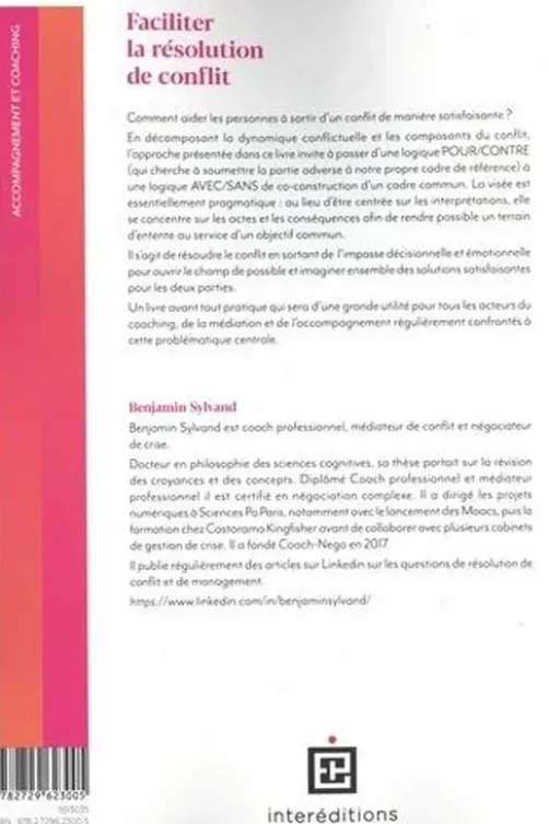 Faciliter la résolution de conflit, Benjamin Sylvand