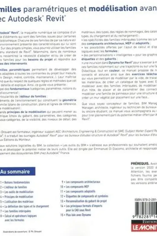 Familles paramétriques et modélisation avancée dans Autodesk® REVIT®, Philippe Drouant