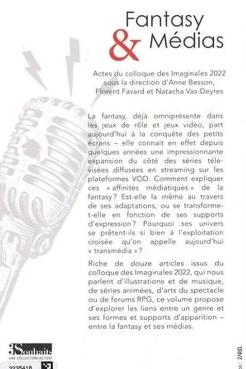 Fantasy & médias. Actes du colloque des Imaginales 2022, Anne Besson