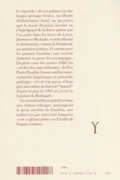 Feuilles de langues romanes, Pier Paolo Pasolini