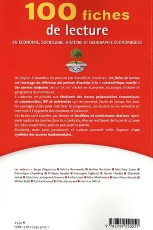 100 fiches de lecture en économie, sociologie, histoire et géographie économiques. 3e édition, Marc Montoussé