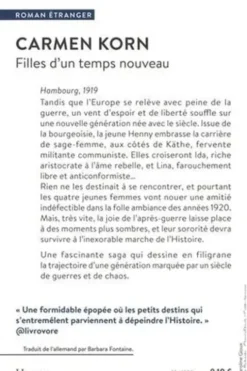 Filles d'un temps nouveau, Carmen Korn