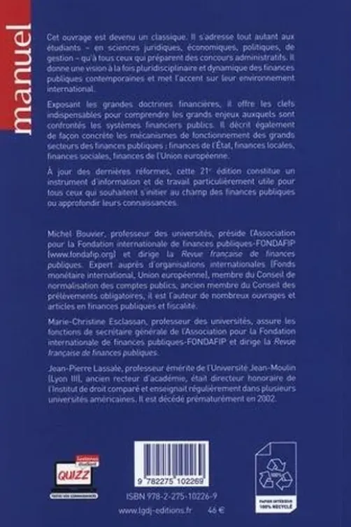 Finances publiques. Edition 2022-2023, Michel Bouvier