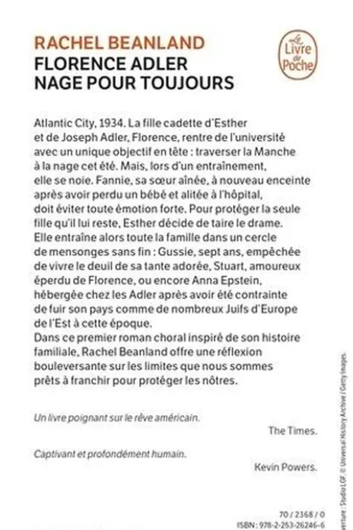 Florence Adler nage pour toujours, Rachel Beanland