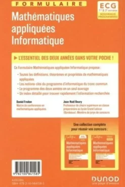 Formulaire ECG 1re & 2e années. Mathématiques appliquées, informatique, Daniel Fredon