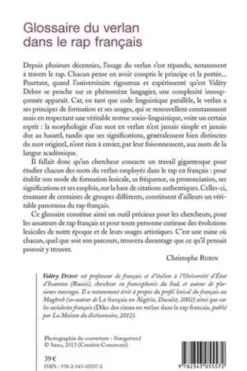 Glossaire du verlan dans le rap français, Valéry Debov