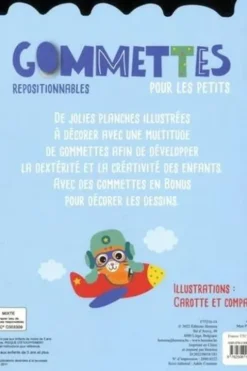 Gommettes repositionnables pour les petits. Les véhicules, Carotte et compagnie