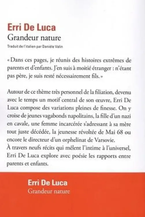 Grandeur nature, Erri De Luca