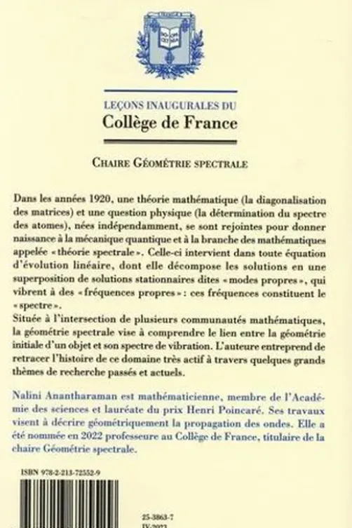 Histoires de spectres, Nalini Anantharaman