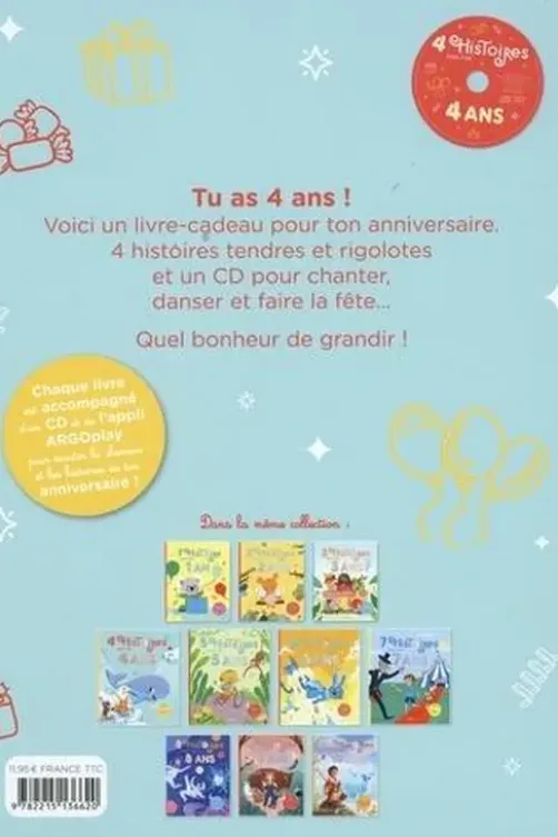 4 histoires pour mes 4 ans. Avec 1 CD audio, Karine-Marie Amiot