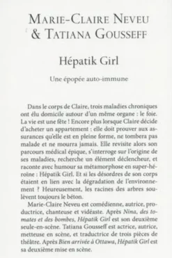 Hépatik Girl. Une épopée auto-imune, Marie-Claire Neveu