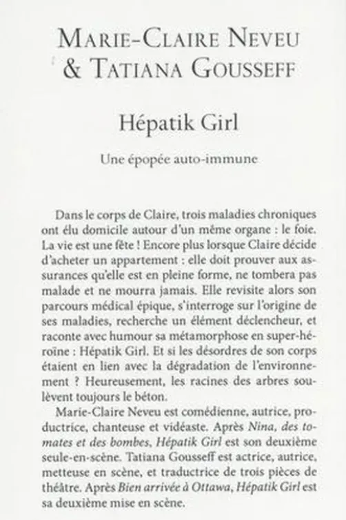 Hépatik Girl. Une épopée auto-imune, Marie-Claire Neveu