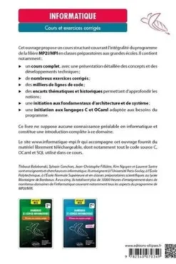 Informatique MP2I/MPI. CPGE 1re et 2e années Cours et exercices corrigés, Thibaut Balabonski