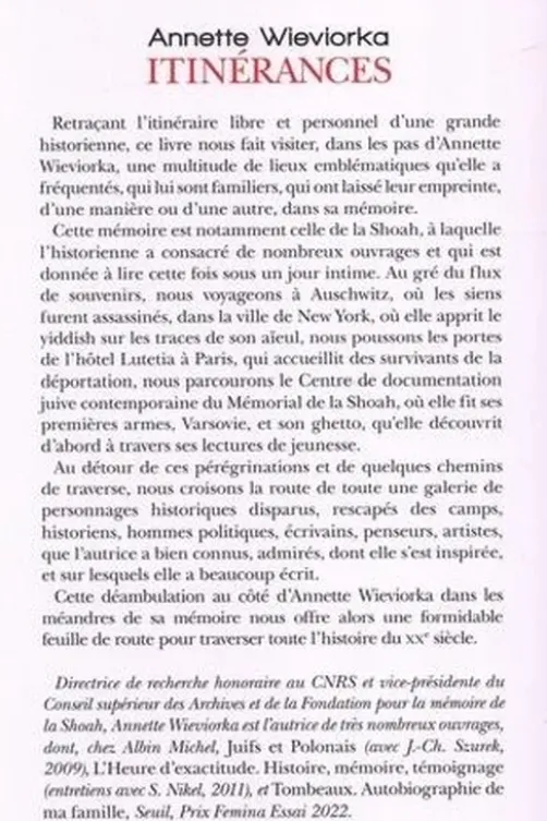 Itinérances, Annette Wieviorka