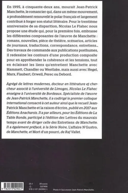 Jean-Patrick Manchette : Ecrire contre, Nicolas Le Flahec