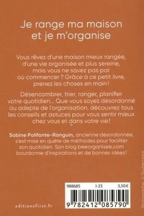 Je range ma maison et je m'organise, Sabine Polifonte-Ranguin