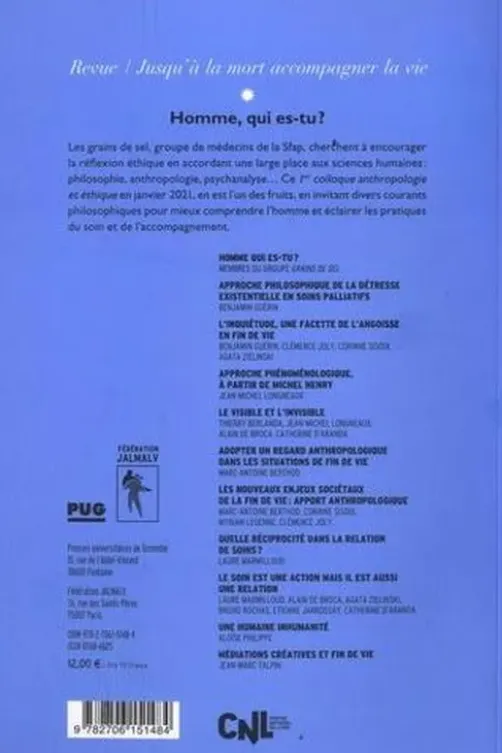 Jusqu'à la mort accompagner la vie N° 146, septembre 2021 : Homme, qui es-tu ? 1re journée anthropologie et éthique de la Sfap, Eric Kiledjian