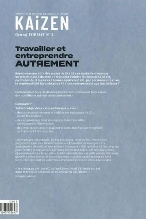 Kaizen N° 2 Hors-série Grand Format : Travailler et entreprendre autrement, Pascal Greboval