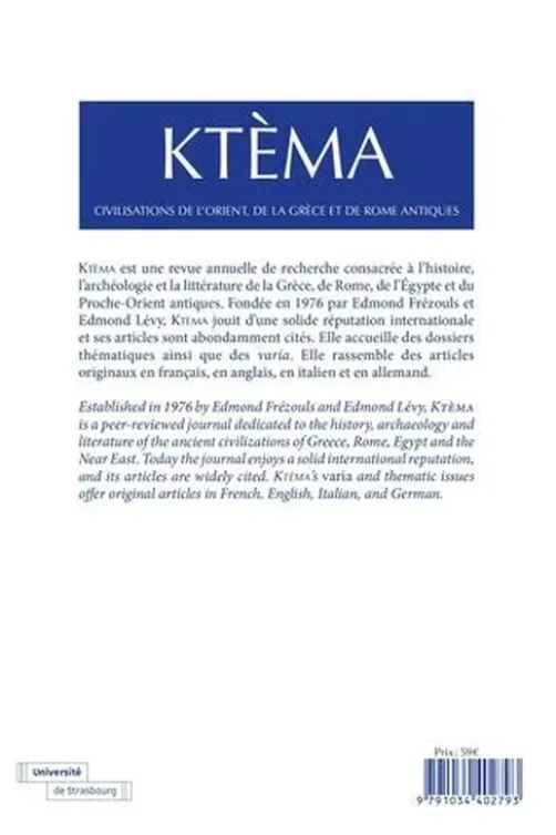 Ktèma N° 50/2025, Dominique Lenfant