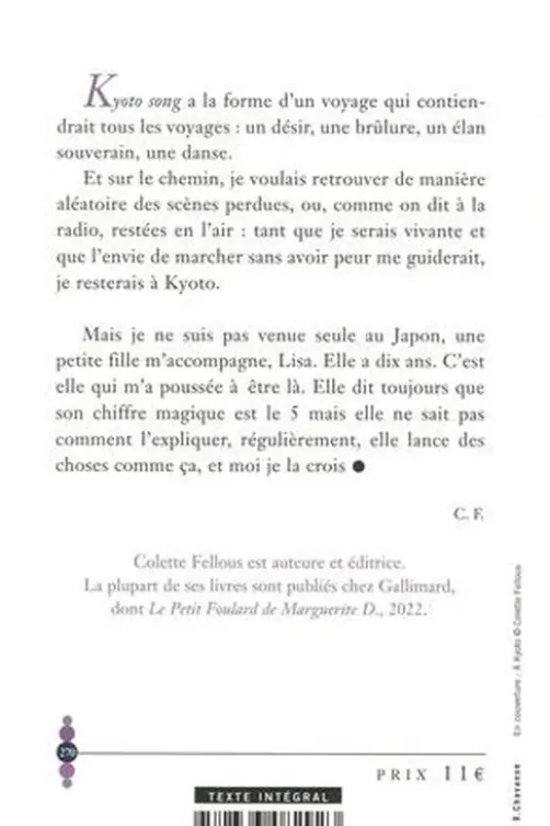 Kyoto song, Colette Fellous