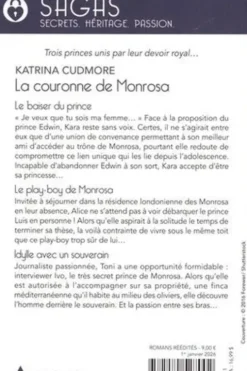 La couronne de Monrosa Intégrale : Le baiser du prince ; Le play-boy de Monrosa ; Idylle avec un souverain, Katrina Cudmore